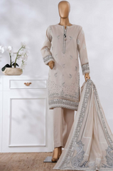 Classic Nude Elegance Embroidered Suit
