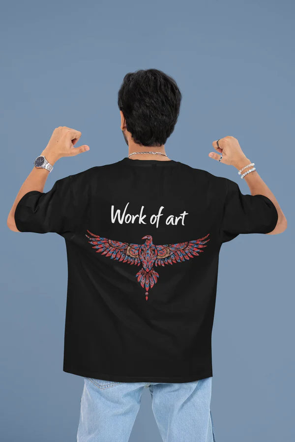 Phoenix Embroidered Oversized T-Shirt – Unisex Streetwear Tee