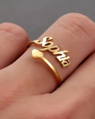 Love Script Name Ring