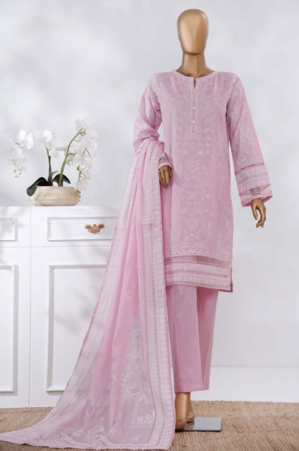 Rose Petal Elegant Embroidered Suit