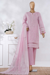 Rose Petal Elegant Embroidered Suit