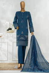 Ocean Blue Premium Embroidered Suit