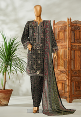 Special Black & Multicolor Printed 3-Piece Suit
