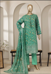 Special Teal Green Floral 3-Piece Suit