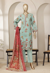 Special Aqua Blue Floral 3-Piece Suit
