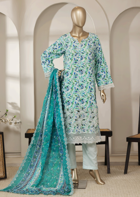 Special Mint Green Floral 3-Piece Suit
