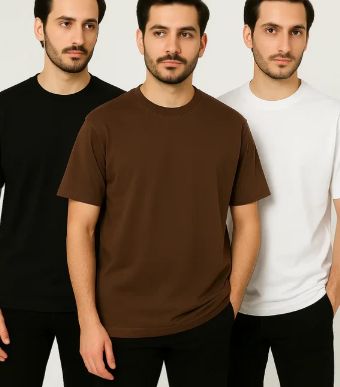 Men's Premium Plain Crew Neck T-Shirt – Classic Essential Tee