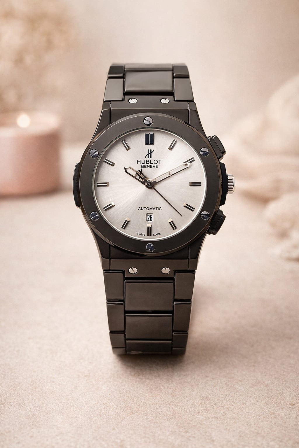 Luxury Hublot Style Men's Watch – Stainless Steel Chain | Date Working | Premium Look